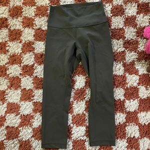 Green Lulu leggings size 4